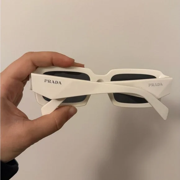 Prada Ivory Sunglasses with Black Lenses - Picture 4 of 5